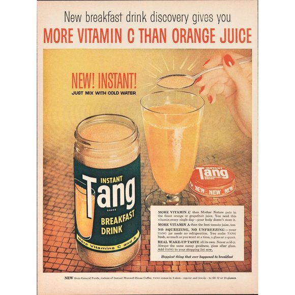 Tang Art 959 Instant Tang Breakfast Drink Vintage Print Ad